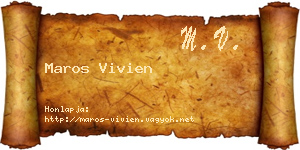 Maros Vivien névjegykártya